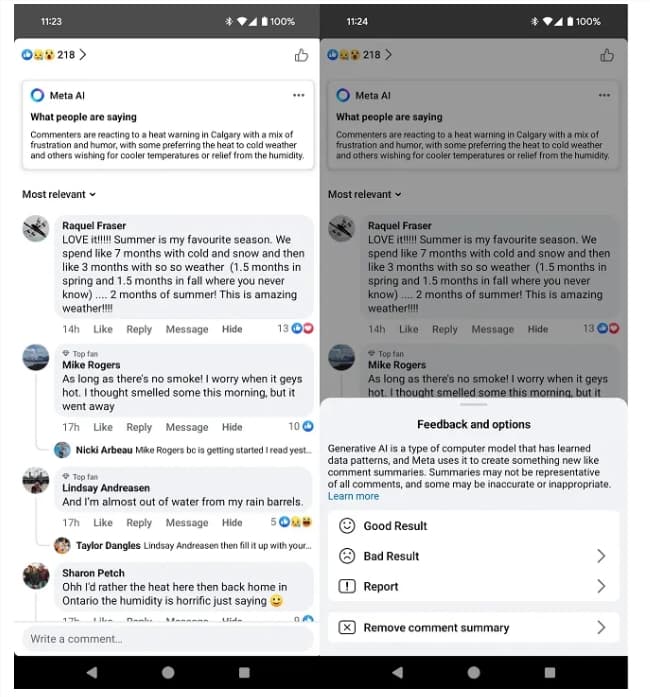 ​Meta在Facebook上測試AI評論摘要功能