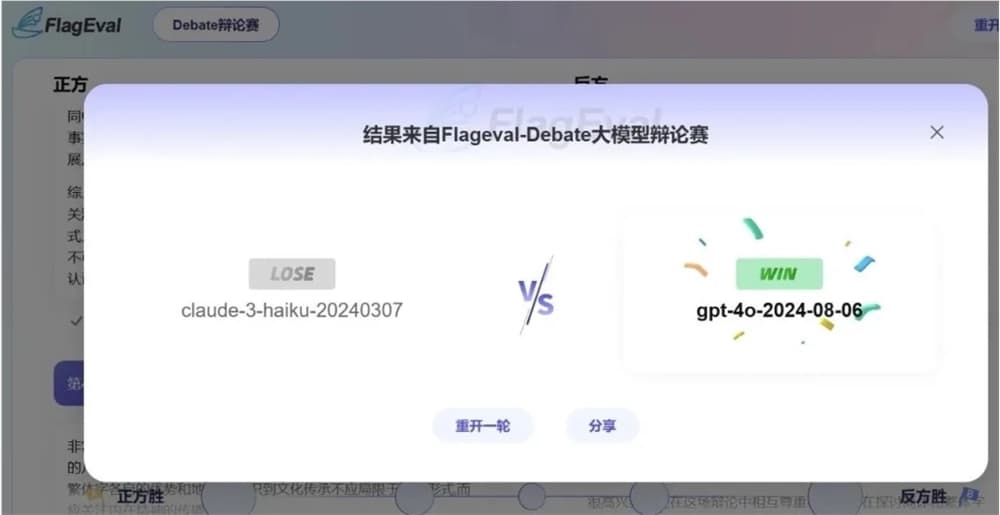 智源研究院推出全球首箇中文大模型辯論平臺FlagEval Debate