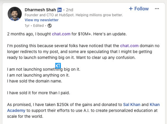 OpenAI拿下Chat.com域名 預估金額達2000萬美金