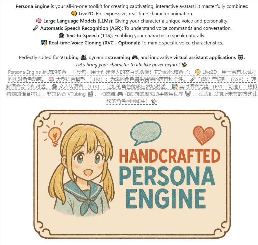 Persona Engine:將虛擬角色帶入現實的 AI 驅動工具