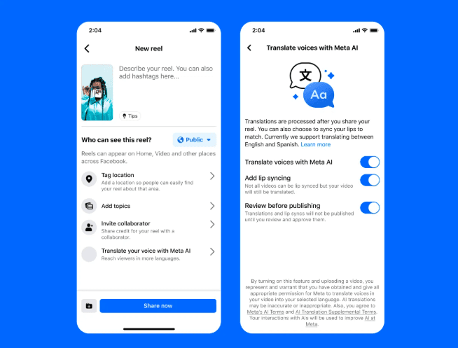 Meta Launches AI Voice Translation Feature Globally, Facebook and Instagram Creators Achieve Multilingual Content Breakthrough