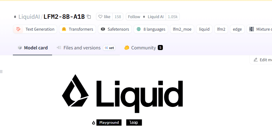 Liquid AI發佈 LFM2-8B-A1B：8B 參數僅激活1.5B，手機上跑出4B級AI速度！