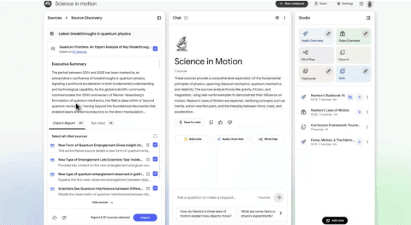Google NotebookLM上线Deep Research功能并新增多格式文件支持