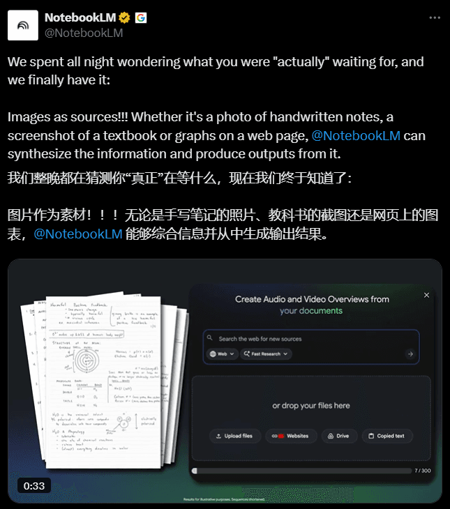 NotebookLM升級支持圖像導入 板書秒變可檢索知識庫