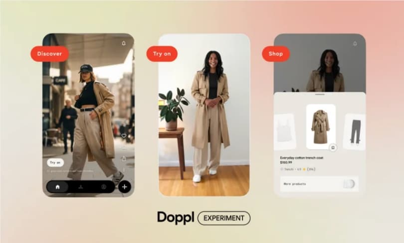 谷歌在 Doppl 应用上线可购物 AI 信息流，进一步押注虚拟试衣与电商