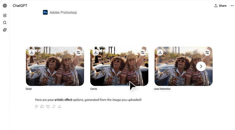 ​Adobe 將 Photoshop、Acrobat 和 Express 直接集成到ChatGPT界面中