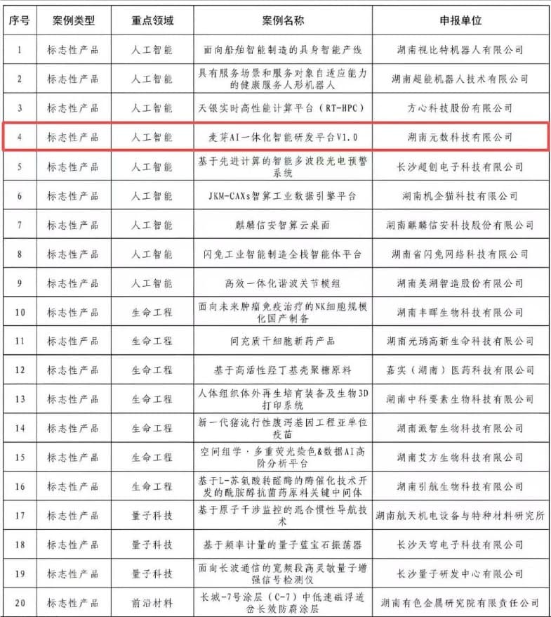 麥芽 AI 入選省級優秀典型案例！湖南元數科技領跑未來產業新賽道