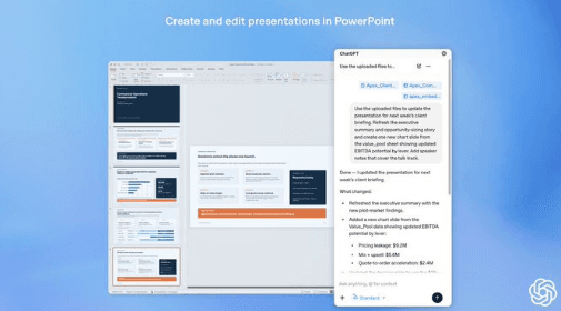 OpenAI將ChatGPT接入Microsoft PowerPoint，支持自然語言創建與編輯幻燈片