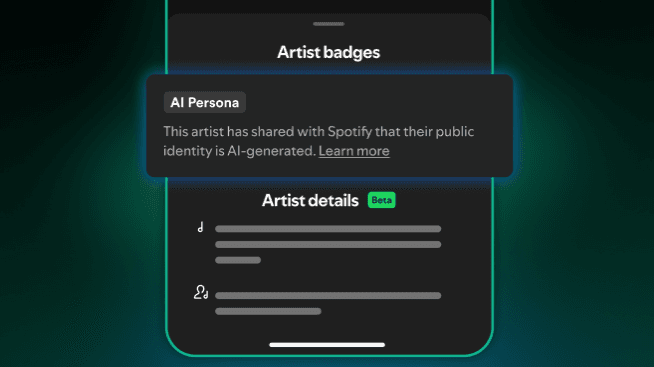Spotify推出“AI Persona”標籤，算法推薦默認排除AI虛擬藝人音樂