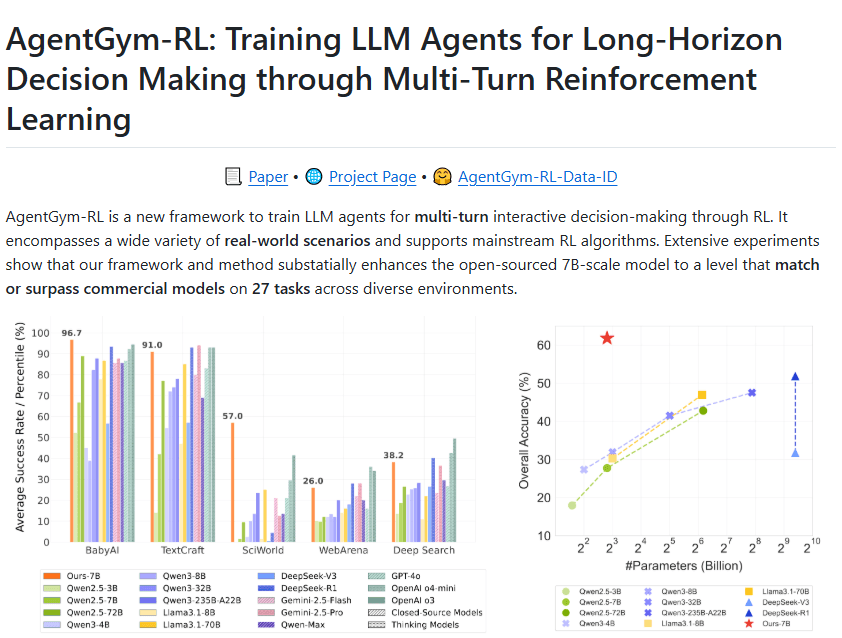 字节Seed推出全新 AgentGym-RL 框架:提升大规模语言模型的决策能力