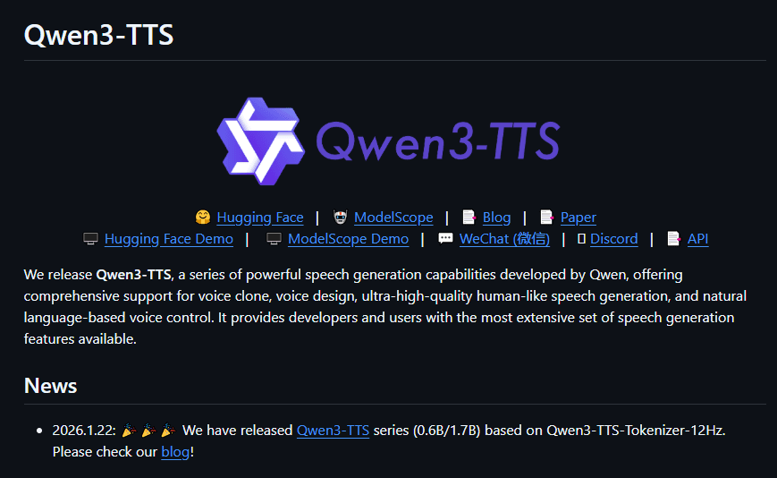 阿里通義千問重磅開源 Qwen3-TTS:97ms超低延遲語音合成,3秒克隆+一句話設計音色,徹底顛覆實時AI語音!