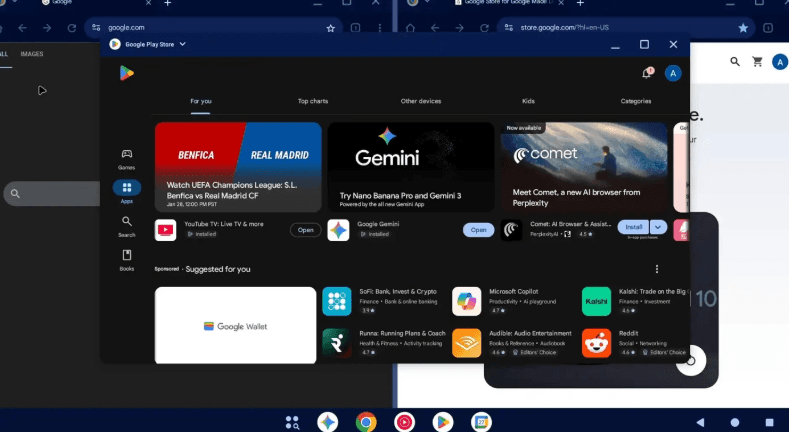 谷歌 Aluminum OS 界面首曝:Android 与 ChromeOS 深度融合,Gemini AI 坐镇 C 位