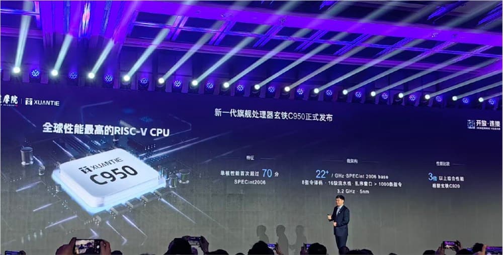 阿里達摩院發佈玄鐵C950:單核性能突破 70 分,刷新全球RISC-V紀錄