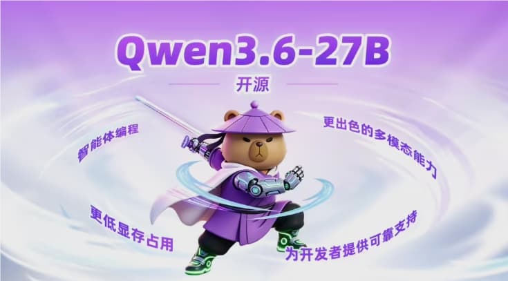Aliyun Tongyi Qianwen Once Again Breaks the Table: Qwen3.6-27B Officially Open-Sourced, Demonstrates Strong Programming Capabilities with a Small Model