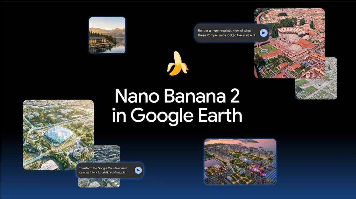 Google Earth推出基於Nano Banana 2的全新圖像生成功能 一鍵生成逼真AI場景與歷史風貌
