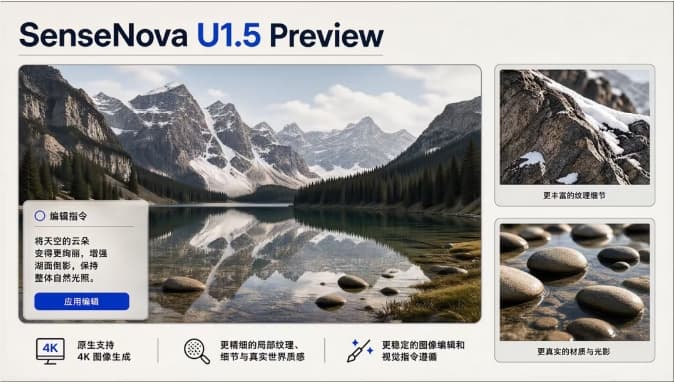 商湯開源SenseNova U1.5-Lite-Preview:8B模型支持原生4K圖像生成
