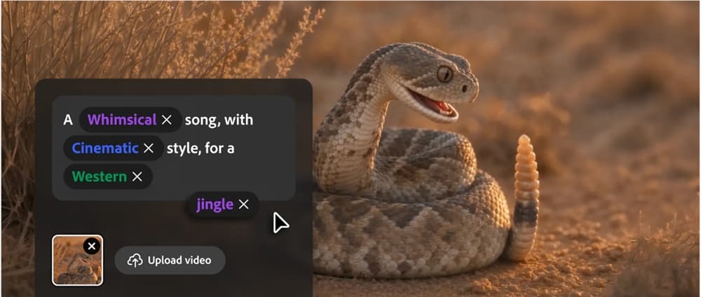 Adobe Firefly音频工具全面上线,支持AI生成音乐、语音和音效