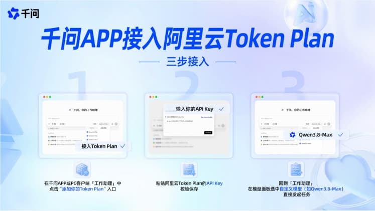 千問APP支持阿里雲 Token Plan接入